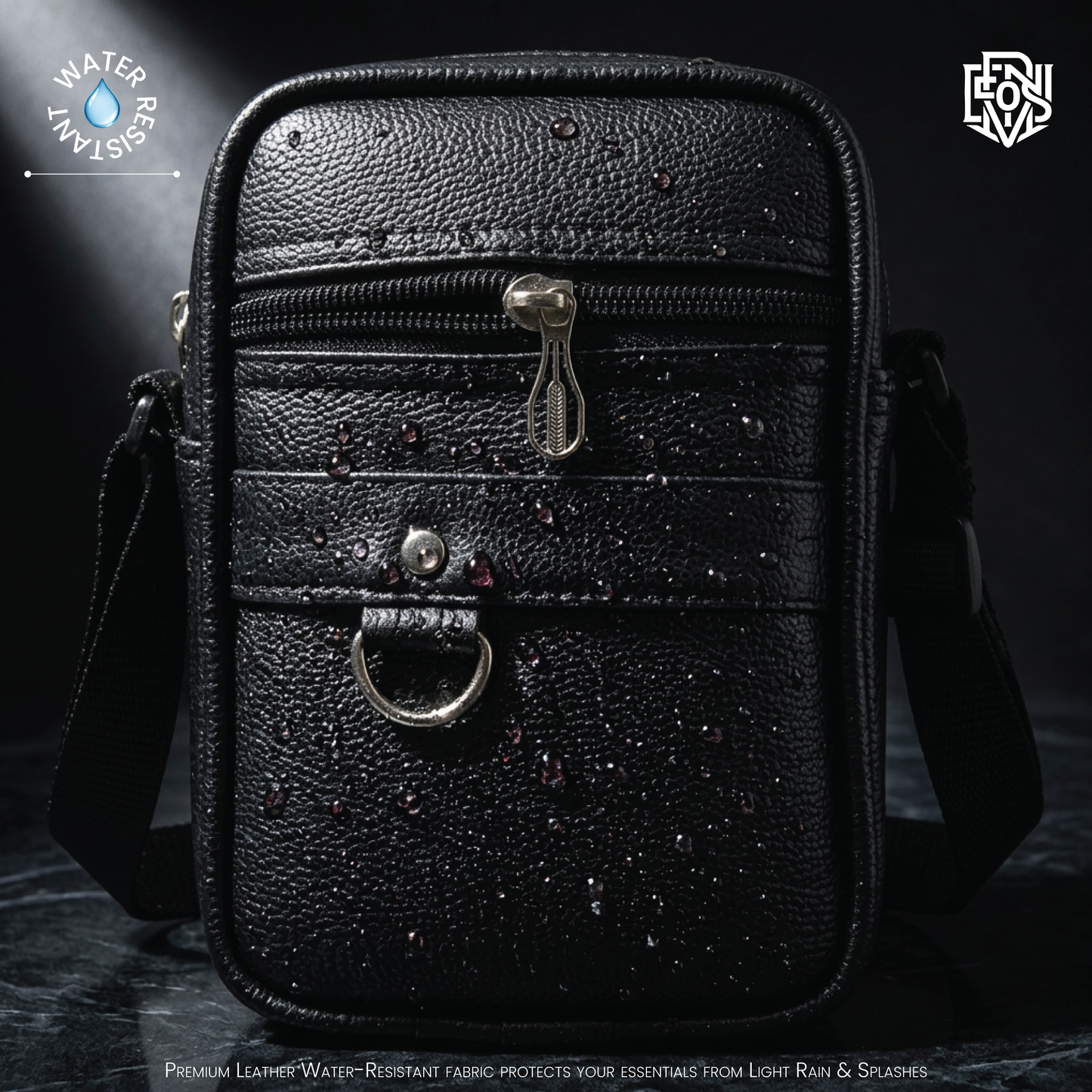 Small Sling Bag Men Women | Small Crossbody Bag for Gents | PU Mini Leather Side Travel Messenger Bag for Men with Adjustable Strap - (L–6 cm,W–14cm,H–19cm)