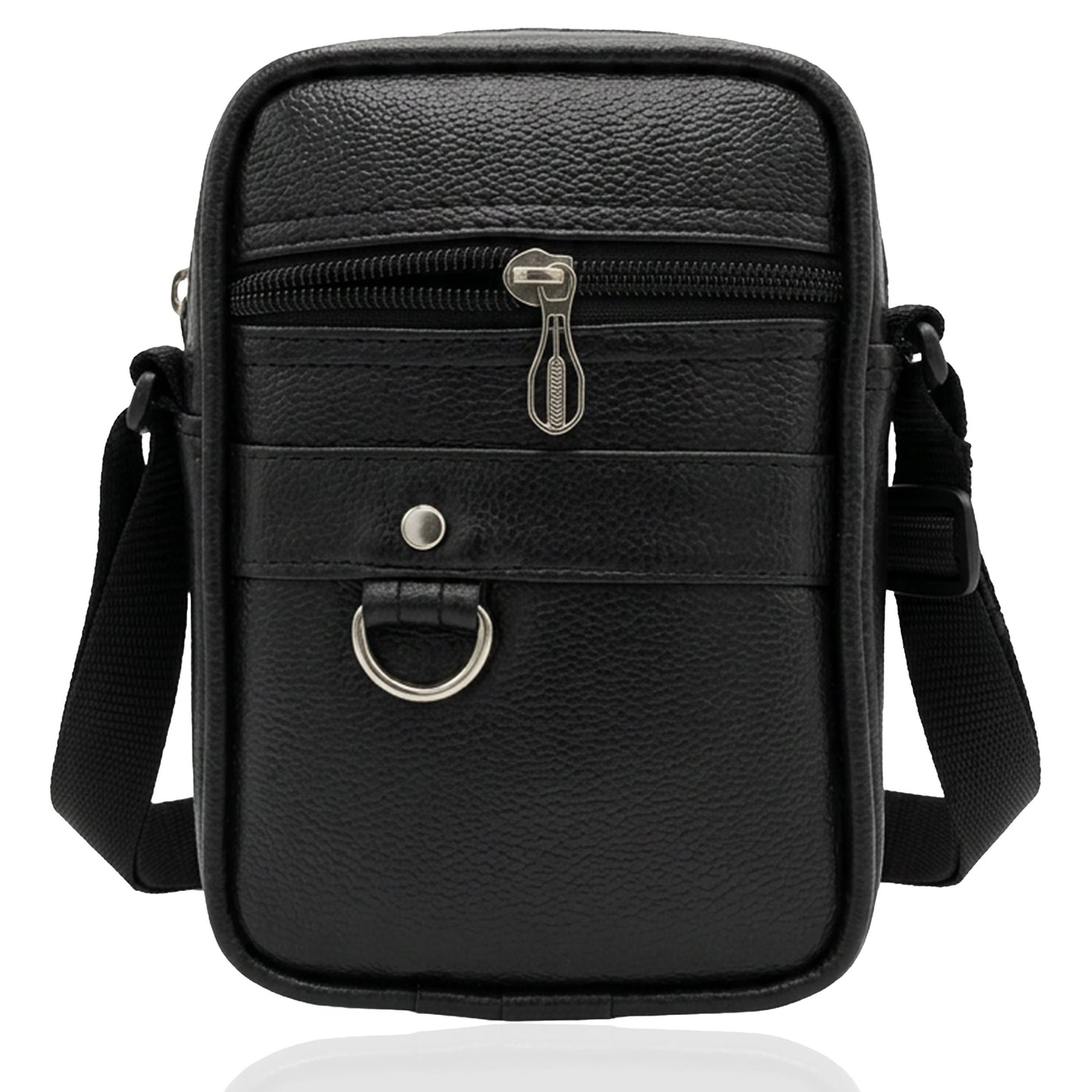 Small Sling Bag Men Women | Small Crossbody Bag for Gents | PU Mini Leather Side Travel Messenger Bag for Men with Adjustable Strap - (L–6 cm,W–14cm,H–19cm)